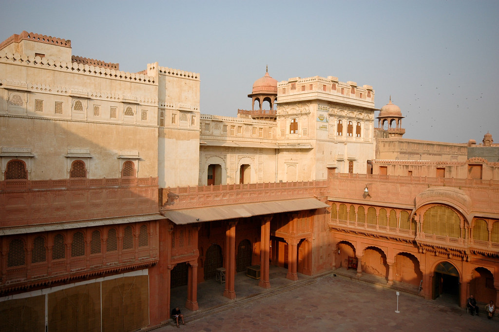 Junagarh Fort courtyard at dusk, Bikaner