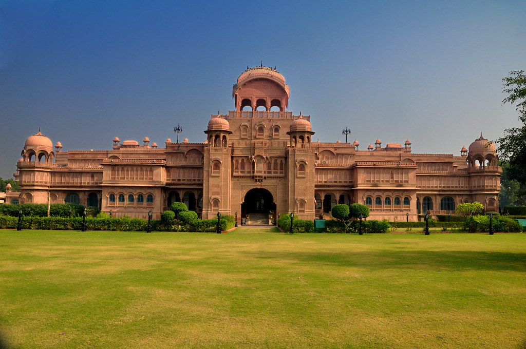 Lallgarh Palace red sandstone facade, Bikaner