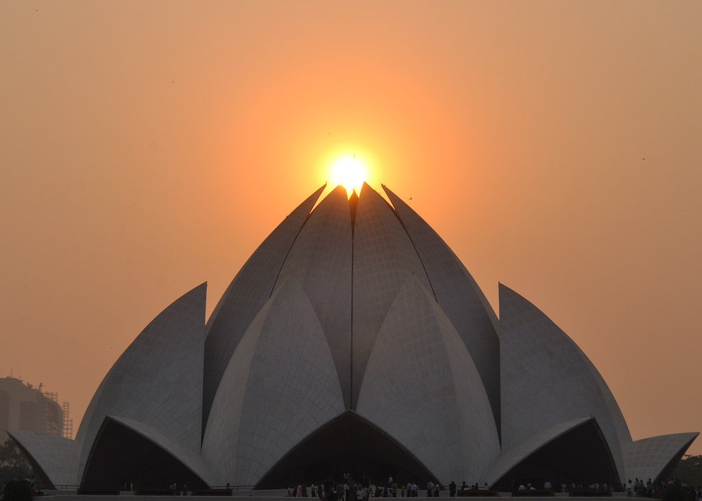Lotus Temple at dusk