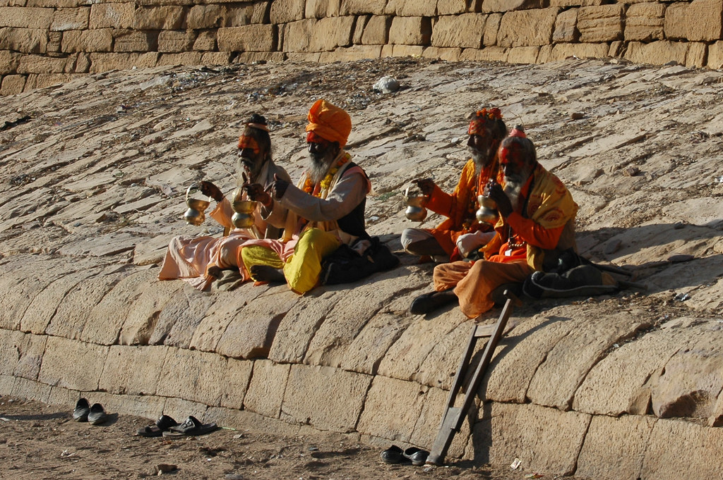 Sadhu sitting near Jaisalmer Fort