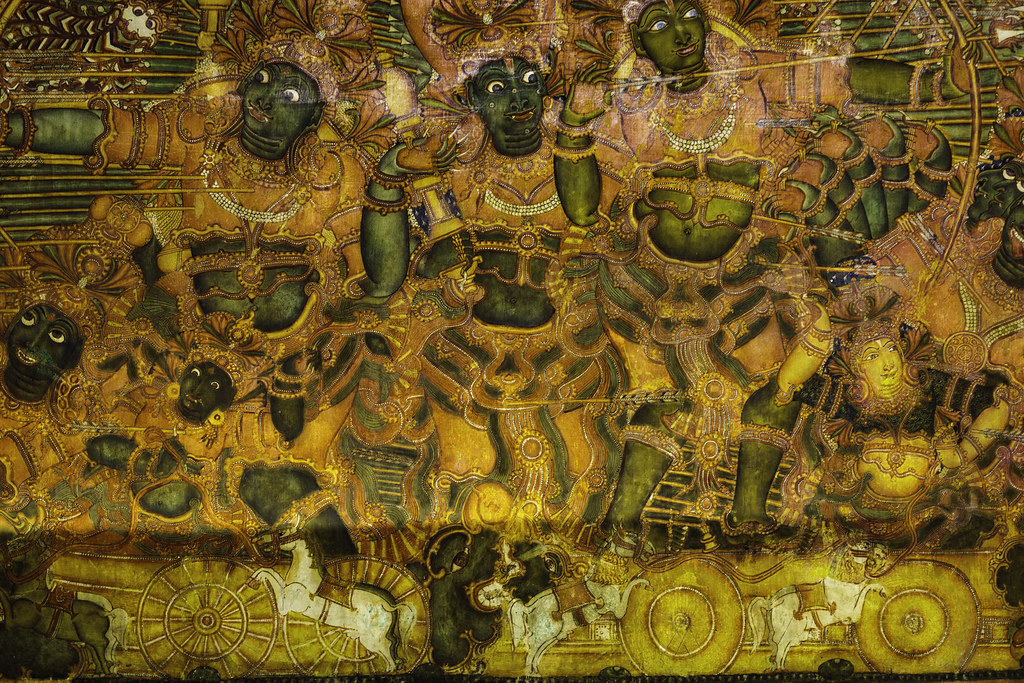Ramayana murals inside Mattancherry Palace — Kerala mural painting