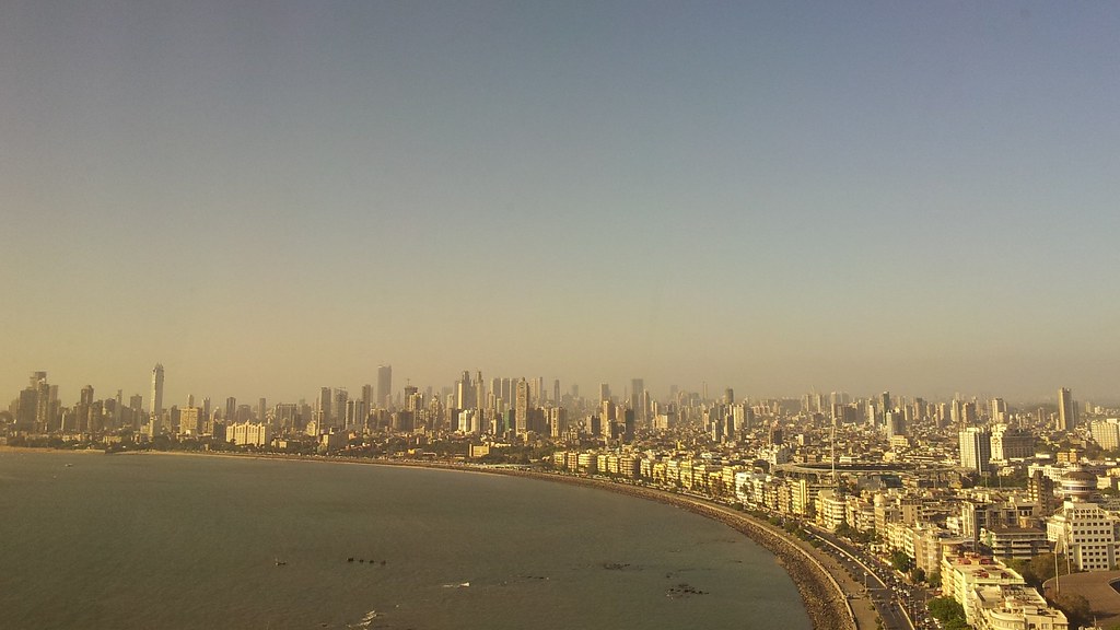 Marine Drive — Mumbai's Queen's Necklace seafront promenade from above