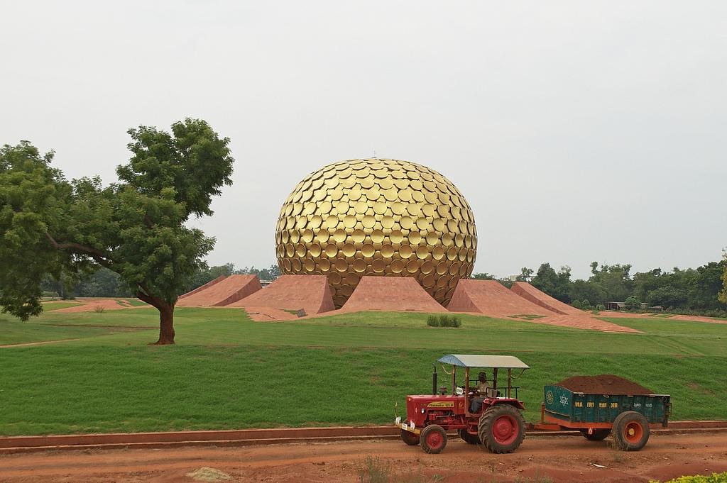 Auroville Matrimandir golden dome, Pondicherry