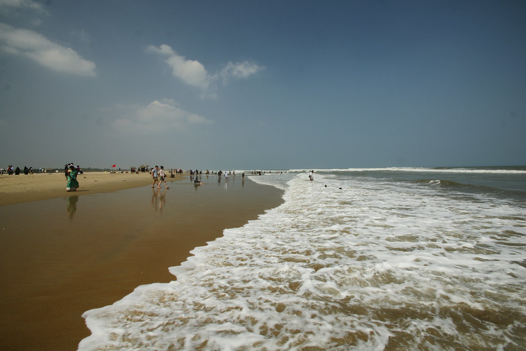 Paradise Beach, Pondicherry — wide sandy shore on the Bay of Bengal