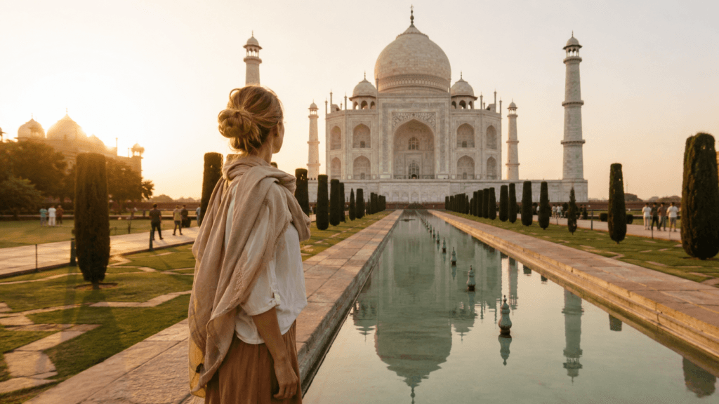 Golden hour at the Taj Mahal