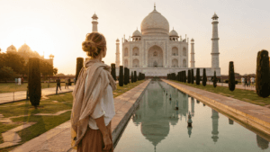 Golden hour at the Taj Mahal