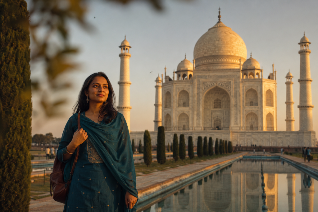 Golden hour at the Taj Mahal