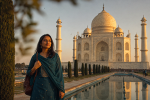 Golden hour at the Taj Mahal